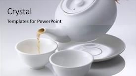  Presentation with teapot - Amazing PPT layouts having chinese porcelain teapot on white backdrop and a  colored foreground