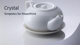 Presentation with teapot - Beautiful theme featuring chinese porcelain teapot on white backdrop and a  colored foreground