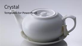  Presentation with teapot - PPT layouts with chinese porcelain teapot on white background and a  colored foreground