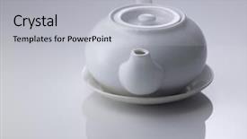  Presentation with teapot - Colorful slide deck enhanced with chinese porcelain teapot on white backdrop and a  colored foreground