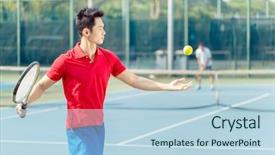  Presentation with chinese chinese - Presentation consisting of chinese professional tennis player ready background and a light blue colored foreground
