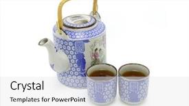  Presentation with prosperity - PPT layouts featuring chinese prosperity tea set on white background background and a white colored foreground