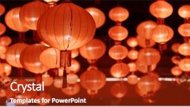  Presentation with chinese new year lunar - Colorful theme enhanced with chinese red lantern for lunar backdrop and a crimson colored foreground