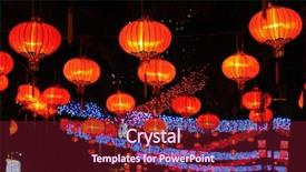  Presentation with lantern chinese - Presentation theme having chinese red paper lanterns background and a tawny brown colored foreground