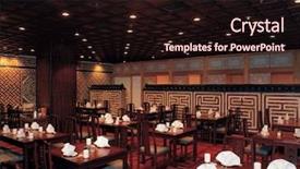  Presentation with chinese restaurant - Presentation theme enhanced with chinese restaurant - interior and decoration background and a wine colored foreground