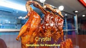  Presentation with chinese restaurant - Presentation with chinese-restaurant-traditional-gourmet-roast background and a tawny brown colored foreground