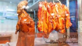  Presentation with chinese restaurant - Presentation theme having chinese-restaurant-traditional-gourmet-roast background and a red colored foreground