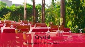  Presentation with chinese restaurant - Audience pleasing presentation theme consisting of chinese restaurant with green trees backdrop and a red colored foreground