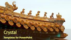  Presentation with forbidden city - Presentation theme enhanced with chinese revolution - china roof in the forbidden background and a tawny brown colored foreground