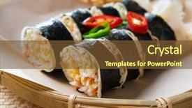  Presentation with bean sprouts - Amazing PPT theme having chinese rice paper - closeup of a singapore popiah backdrop and a tawny brown colored foreground