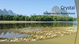  Presentation with japan beautiful landscape mountain fuji - Slide deck consisting of chinese river - beautiful karst mountain landscape background and a  colored foreground