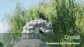  Presentation with gardens - Theme featuring chinese sculpture in kew gardens background and a  colored foreground