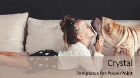  Presentation with pei - Slides consisting of chinese shar pei dog background and a coral colored foreground