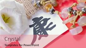  Presentation with chinese medicine - Cool new presentation theme with chinese sign - health idea of alternative medicine backdrop and a coral colored foreground