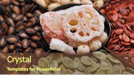  Presentation with chinese new year lunar - Beautiful PPT layouts featuring chinese snack tray for lunar backdrop and a tawny brown colored foreground