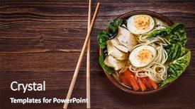  Presentation with ramen - PPT layouts consisting of chinese soup - ramen background and a tawny brown colored foreground
