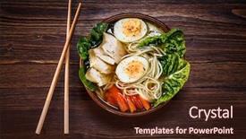 Presentation with ramen - Colorful PPT layouts enhanced with chinese soup - ramen backdrop and a wine colored foreground