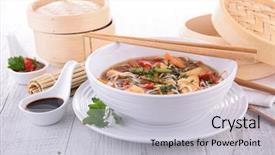  Presentation with chinese chinese - PPT theme featuring chinese soup background and a light gray colored foreground