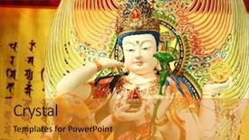  Presentation with chinese chinese - Audience pleasing slide set consisting of chinese statue guan yin sculpture backdrop and a gold colored foreground