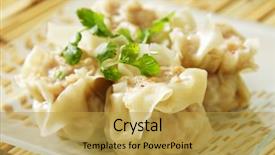  Presentation with food dimsum - Cool new PPT theme with chinese steamed shumay dimsum dish backdrop and a gold colored foreground