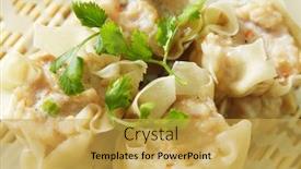  Presentation with chinese chinese - Slide set enhanced with chinese steamed shumay dimsum dish background and a yellow colored foreground