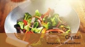  Presentation with medicina tradicional chinesa chinese herb - PPT layouts with chinese stir fry in wok background and a red colored foreground