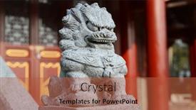  Presentation with chinese temple - Beautiful presentation theme featuring chinese-stone-lion-in-chinese backdrop and a red colored foreground