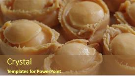  Presentation with abalone - PPT layouts enhanced with chinese-style-abalone-canned-instant background and a tawny brown colored foreground