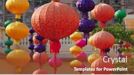  Presentation with outdoor festival - Presentation theme consisting of decoration of the mid autumn background and a red colored foreground