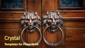  Presentation with asian paint vintage style old - Slides enhanced with chinese-style old bronze door background and a tawny brown colored foreground