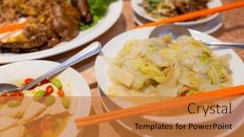  Presentation with chinese restaurant - PPT layouts with chinese-style-stinky-tofu background and a  colored foreground