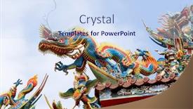  Presentation with chinese dragon - Slide set enhanced with chinese-style-temple-with-dragon background and a sky blue colored foreground