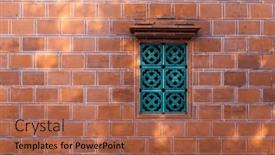  Presentation with red brick wall - Presentation theme enhanced with chinese-style-window-over background and a red colored foreground