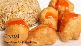  Presentation with meatball - Cool new PPT theme with chinese sweet sour pork backdrop and a  colored foreground