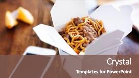  Presentation with take - PPT theme enhanced with chinese take out with smart background and a tawny brown colored foreground