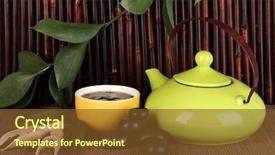  Presentation with ceremony - Cool new presentation with chinese tea ceremony on bamboo backdrop and a tawny brown colored foreground