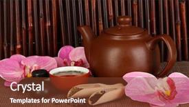  Presentation with medicina tradicional chinesa chinese herb - Amazing slide set having chinese tea ceremony on bamboo backdrop and a  colored foreground