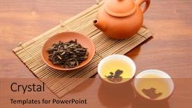  Presentation with ceremony - Theme with chinese tea ceremony background and a red colored foreground