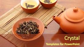  Presentation with ceremony - Slide set consisting of chinese tea ceremony background and a tawny brown colored foreground