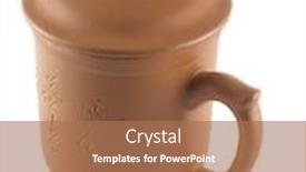  Presentation with lid - Beautiful PPT theme featuring chinese tea cup with lid isolated over white background backdrop and a coral colored foreground