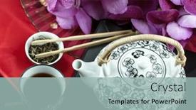  Presentation with atmosphere - Amazing theme having chinese-tea-in-a-red backdrop and a  colored foreground