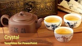  Presentation with chinese chinese - Presentation having chinese tea background and a tawny brown colored foreground