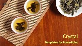  Presentation with tea - Presentation enhanced with chinese tea background and a tawny brown colored foreground