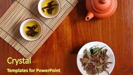  Presentation with chinese chinese - Presentation theme with chinese tea background and a tawny brown colored foreground