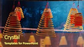  Presentation with macau - Colorful slide set enhanced with chinese temple in macau backdrop and a tawny brown colored foreground