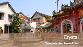  Presentation with chinese temple - Cool new slides with chinese temple quan cong backdrop and a coral colored foreground
