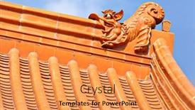  Presentation with chinese temple - Audience pleasing presentation theme consisting of chinese-temple-roof backdrop and a yellow colored foreground