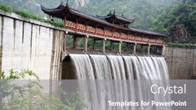  Presentation with waterfall - Amazing slides having chinese-temple-with-waterfall backdrop and a gray colored foreground