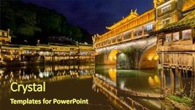  Presentation with ancient china - Presentation design featuring chinese tourist attraction destination - feng background and a tawny brown colored foreground