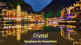  Presentation with ancient china - Theme enhanced with chinese tourist attraction destination - feng background and a tawny brown colored foreground